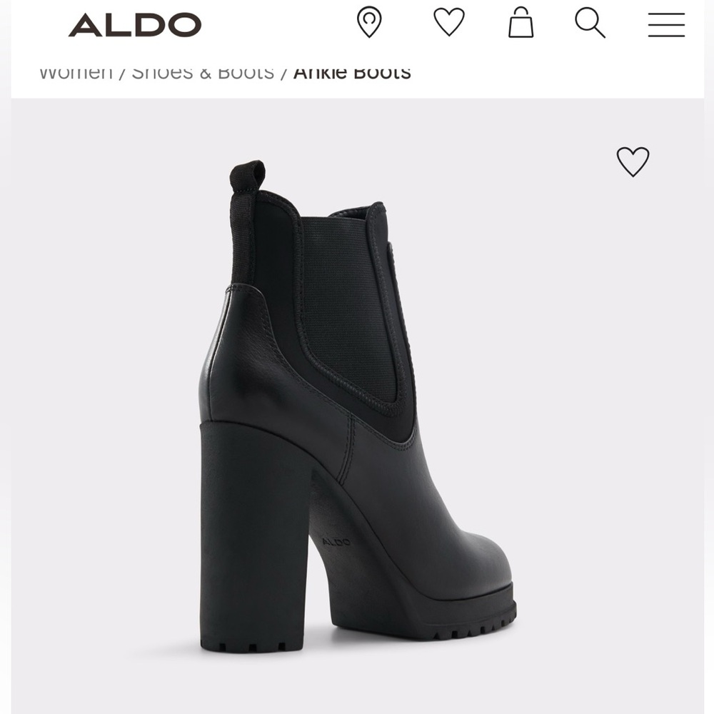 ALDO BOLD ANKLE BOOTS 8.5 WOMEN IN BLACK - Picture 4 of 4